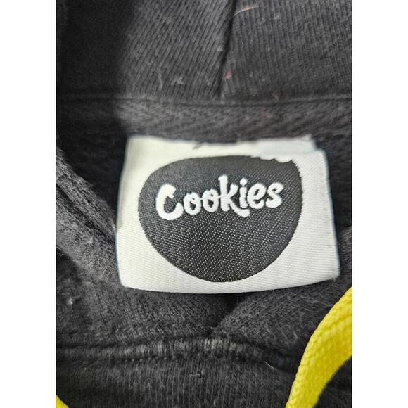 Cookies Black Hoodie with Multicolor Logo and Yellow Drawstrings Unisex Size XL - Picture 7 of 9